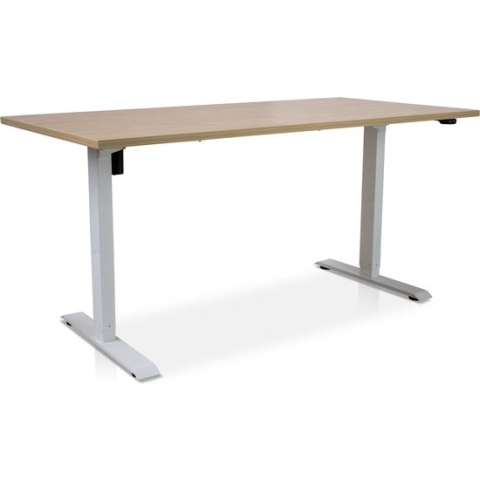 Zit-sta bureau elektrisch verstelbaar - MRC EASY | 160 x 80 cm | frame wit - blad wild peren