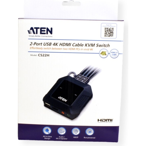 USB met 2 poorten 4K HDMI-kabel KVM-schakelaar met externe poortselectieknop