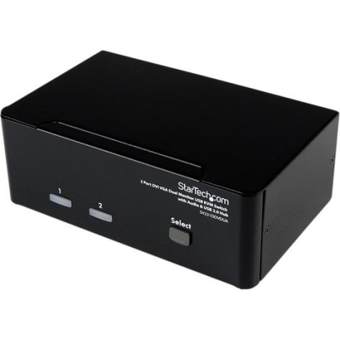 StarTech 2-poort DVI VGA USB KVM-switch met Audio en USB 2.0-hub