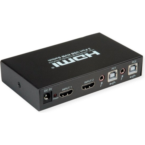 ROLINE KVM Switch, 2 PCs, HDMI 4K, USB