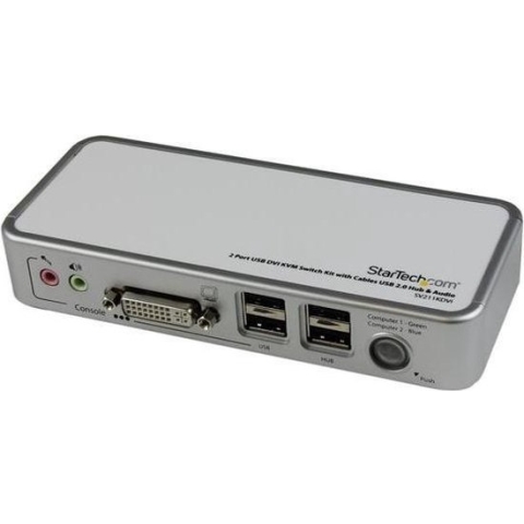 StarTech 2-poort USB DVI USB KVM-switch met Kabels USB 2.0-hub en Audio