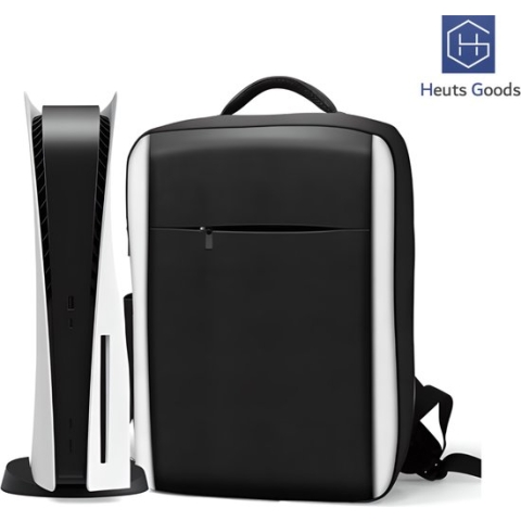 Heuts Goods - LUXE zwarte tas geschikt voor PS5 - PS5 Koffer - PS5 Tas - Beschermingstas - Draagtas geschikt voor PS5 - Hoge Kwaliteit Soft Case - Zwart