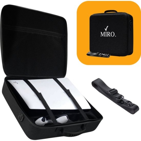 MIRO Game Koffer Geschikt Voor Playstation 5 - Opbergtas - Draagtas - Kerst Cadeau - Sinterklaas - Draagkoffer - Zwart
