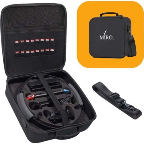 MIRO Game Koffer Geschikt Voor Nintendo Switch / OLED - Opbergtas - Draagtas - Inclusief Schouderriem - Kerst Cadeau - Sinterklaas - Draagkoffer - Limited Edition - Zwart/Blauw