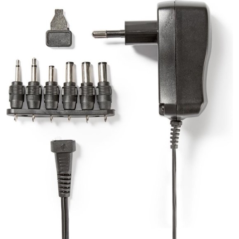 Nedis Universele AC-Stroomadapter - 7.2 W - 3 - 12 V DC - 1.80 m - 1.0 A - 6 plug(s) - Zwart