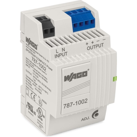 WAGO EPSITRON® COMPACT POWER 787-1002 DIN-rail netvoeding 24 V/DC 1.3 A 31.2 W Aantal uitgangen: 2 x Inhoud: 1 stuk(s)
