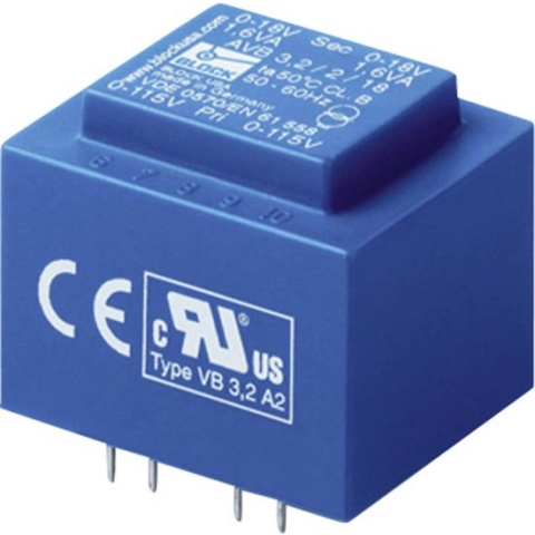 Block AVB 2,3/2/15 Printtransformator 2 x 115 V 2 x 15 V/AC 2.30 VA 76 mA