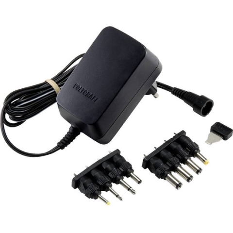 VOLTCRAFT VC-11258690 Stekkernetvoeding, instelbaar 3 V/DC, 4.5 V/DC, 5 V/DC, 6 V/DC, 7.5 V/DC, 9 V/DC, 12 V/DC 1 A 12