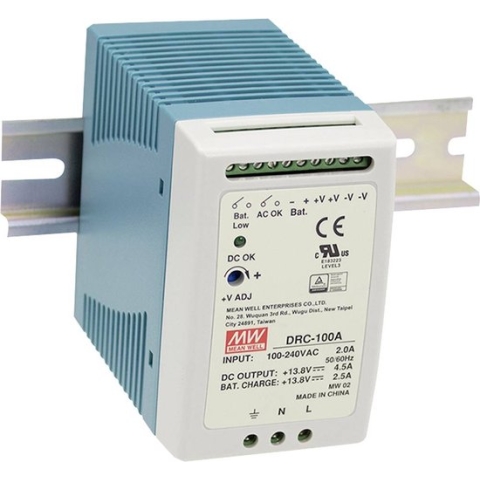 Mean Well DRC-100B DIN-rail netvoeding 27.6 V/DC 2.25 A 96 W Aantal uitgangen:2 x Inhoud 1 stuk(s)