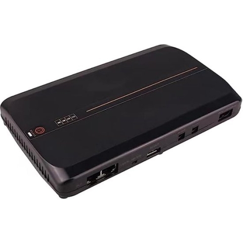 Mini UPS Batterij Backup - Noodstroomvoorziening voor Router, Modem & Beveiligingscamera - Ingebouwde 10000mAh Powerbank - USB 5V, DC 9V/12V & Gigabit POE 24V/48V Uitgangen - Onderbrekingsvrije Voeding - Betrouwbare Stroomback-up - Netwerkbehoud