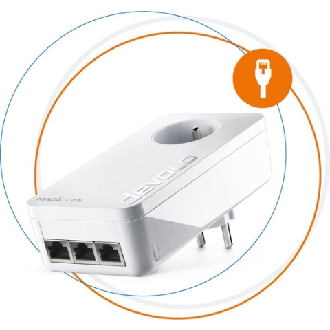 devolo Magic 2 LAN triple – Powerline zonder WiFi – 3 Gigabit LAN-poorten – BE
