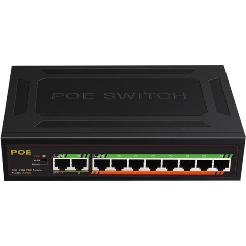 SBVR TXE143 - Netwerk Switch - PoE Switch - 10 poorten - RJ45 - 1.000 Mbps