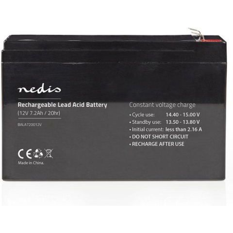 Nedis Oplaadbare Loodaccu - Lead-Acid - Oplaadbaar - 12 V - 7200 mAh