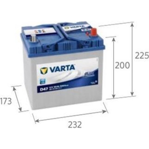Varta Blue Dynamic D47 accu 12V 60Ah(20h)