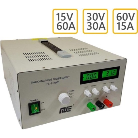 Regelbare voeding 60V/15A, 30V/30A, 15V/60A