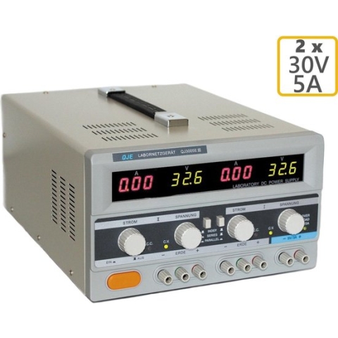 Regelbare voeding 2x 0-30V/2x 0-5A