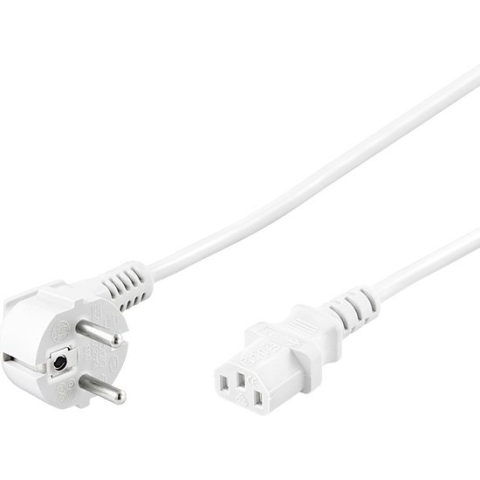Goobay CEE 7/7 - C 13 electriciteitssnoer Wit 2,5 m CEE7/7 C13 stekker