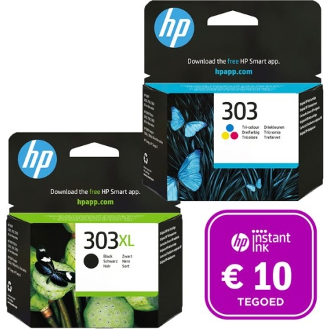 HP 303 - Inktcartridge 303XL zwart & 303 kleur + Instant Ink tegoed