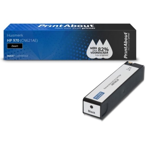 PrintAbout huismerk Inktcartridge 970 (CN621AE) Zwart geschikt voor HP