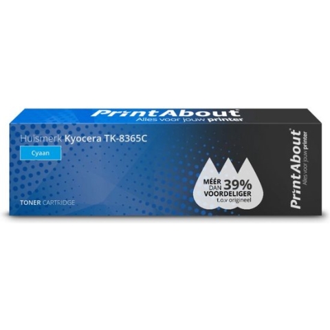 PrintAbout huismerk Toner TK-8365C Cyaan geschikt voor Kyocera