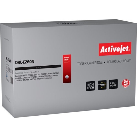 ActiveJet DRL-E260N Drum voor Lexmark printer; Lexmark E260X22G vervanging; Opperste; 30000 pagina's; zwart.