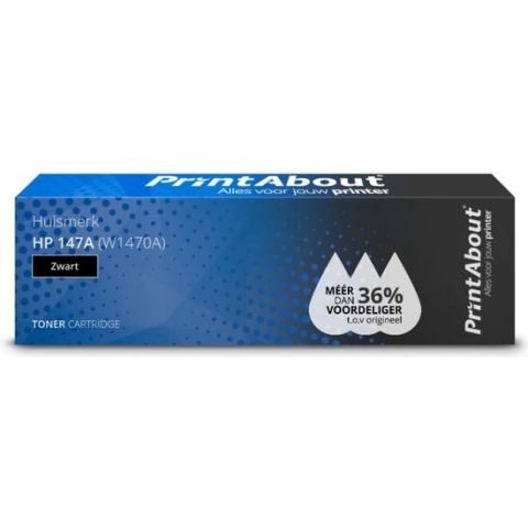 PrintAbout huismerk Toner 147A (W1470A) Zwart geschikt voor HP