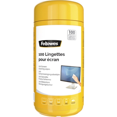 Fellowes computer schoonmaakdoekjes 100 stuks dispenser