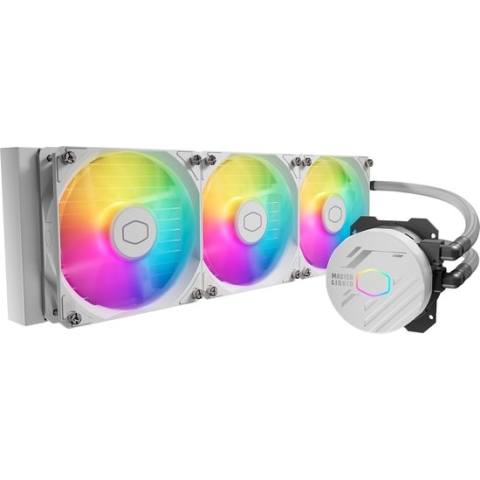 Cooler Master MasterLiquid 360L Core ARGB waterkoeler - Wit - 3 x 120 mm RGB fans, 360 mm radiator, Intel: LGA1700 / 1200 / 115X / 2066 /2011-3 AMD: AM5 / AM4 / AM3(+) / AM2(+)