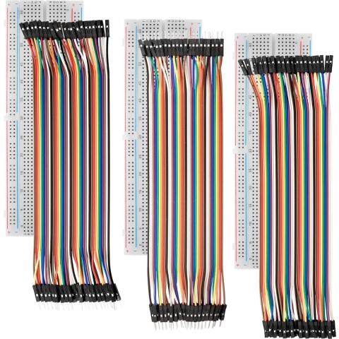 AZDelivery Breadboard - 3x Jumper Draad m2m/f2m/f2f Set van 3 MB102 Breadboard compatibel met Arduino Inclusief E-Book!