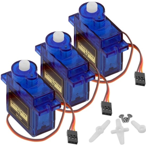 AZDelivery 3 x SG90 Micro Servo Motor 9G voor RC Robot Helikopter Vliegtuigen compatibel met Arduino Inclusief E-Book!