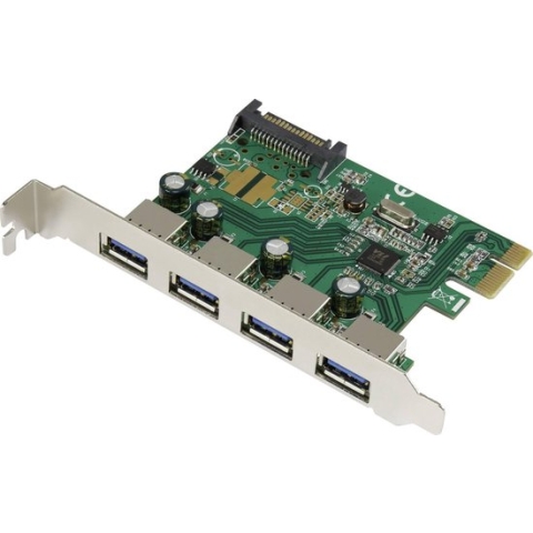 Renkforce 4 poorten USB 3.2 Gen 1-controllerkaart USB-A PCIe