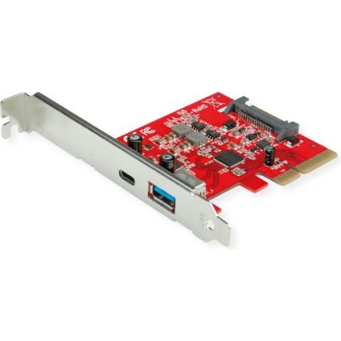 ROLINE PCI Express-kaart, USB 3.2 Gen 2 USB A - USB C, 1x USB-A, 1x USB-C
