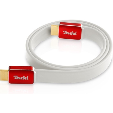 Teufel HDMI 2.0 platte kabel 1,5 m - Highspeed HDMI kabel, 2.0 specificaties: 4K 50/60p en 4K 3D - wit