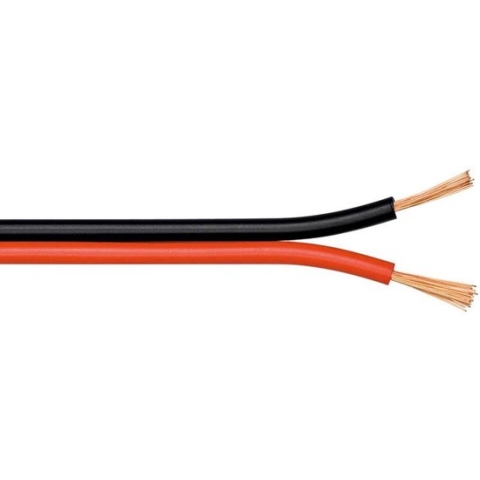 Goobay 56707 luidsprekerkabel, rood/zwart CCA, rol 100 m, doorsnede 2 x 0,50 mm²
