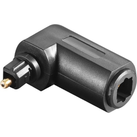Haakse Optische Toslink Adapter - Toslink (v) - Toslink (m) - 360° Draaibaar - Verguld - Zwart