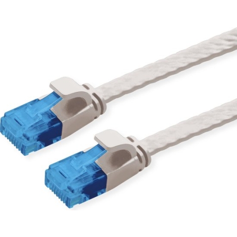 VALUE UTP patchkabel, Cat.6A (Class EA), extra plat, grijs, 1 m