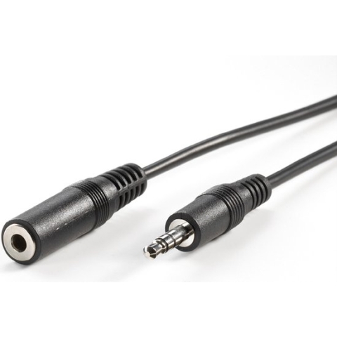 VALUE audio verleng kabel 3,5mm M/F, zwart, 2 m
