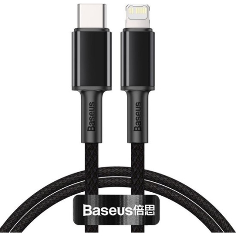 Baseus High Density Braided USB-C naar Apple Lightning PD 20W Zwart 1M