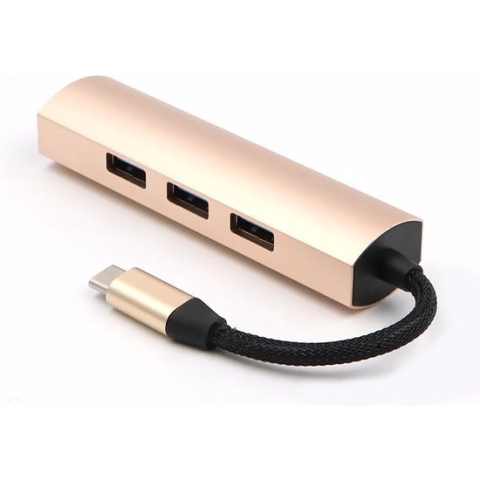 USB Splitter - USB Hub 3.0 - 4 Poorten - USB-C aansluiting - Aluminium - RosÃ©-Goud