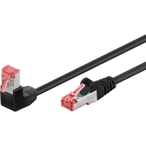 S/FTP CAT6 Gigabit Netwerkkabel - 1 kant haaks - CU - LSZH - 5 meter - Zwart
