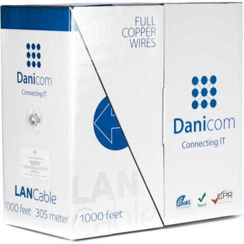DANICOM CAT6 FTP 305 meter internetkabel op rol soepel - PVC (Fca) - netwerkkabel