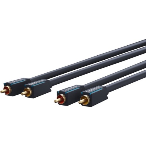 Clicktronic Stereo Tulp Kabel - Verguld - 2 meter - Zwart