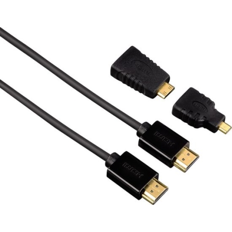 Hama HDMI kabel HS + ethernet met 2 adapters