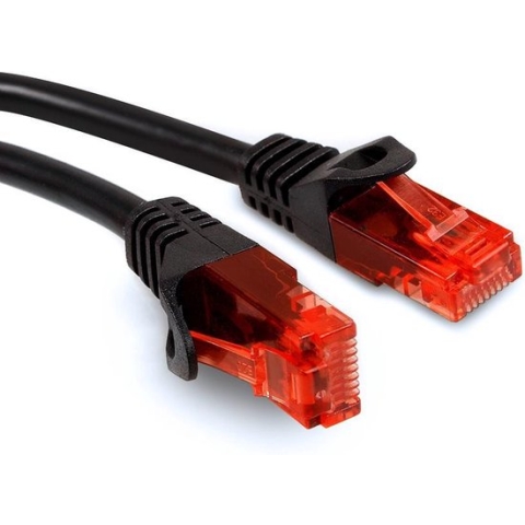 UTP LAN CAT6 netwerkkabel, afgesloten met RJ45-pluggen, zwart - 3m