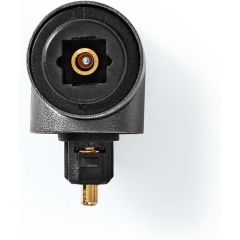 Nedis TosLink-Adapter - Toslink Female - TosLink Male - 90° Gehoekt - Aluminium - Gun Metal Grijs - 1 Stuks - Doos