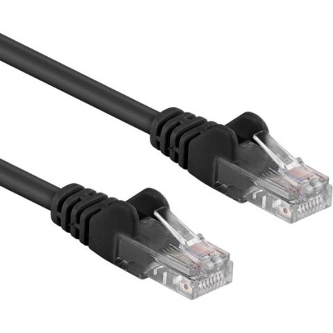 Zwarte 3 meter U/UTP CAT6A patchkabel snagless met RJ45 connectoren - PolyBag