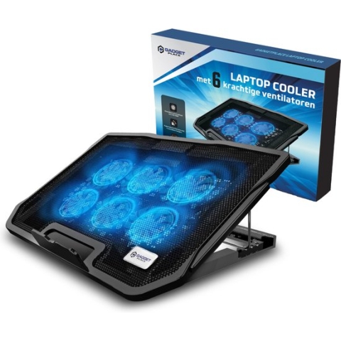 Universele Laptop Cooler met 6 krachtige ventilatoren - Verstelbaar - Tot 17 inch - Laptop standaard - Cooling pad