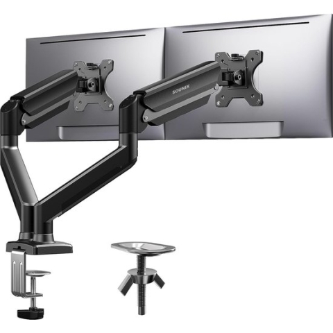 Sounix Dubbele Monitor arm - Monitor Beugel voor 13-32 Inch - Verstelbaar - Universeel - Zwart