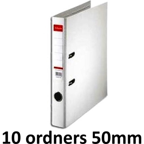 10 x Esselte Ordner Basic - rug 50mm - A4 - Wit