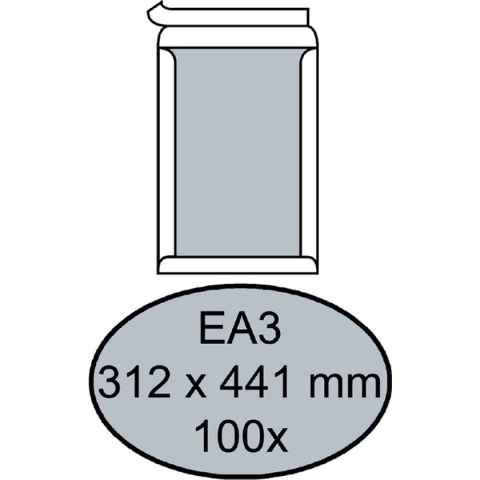 Envelop Quantore bordrug EA3 312x441mm zelfkl. wit 100stuks